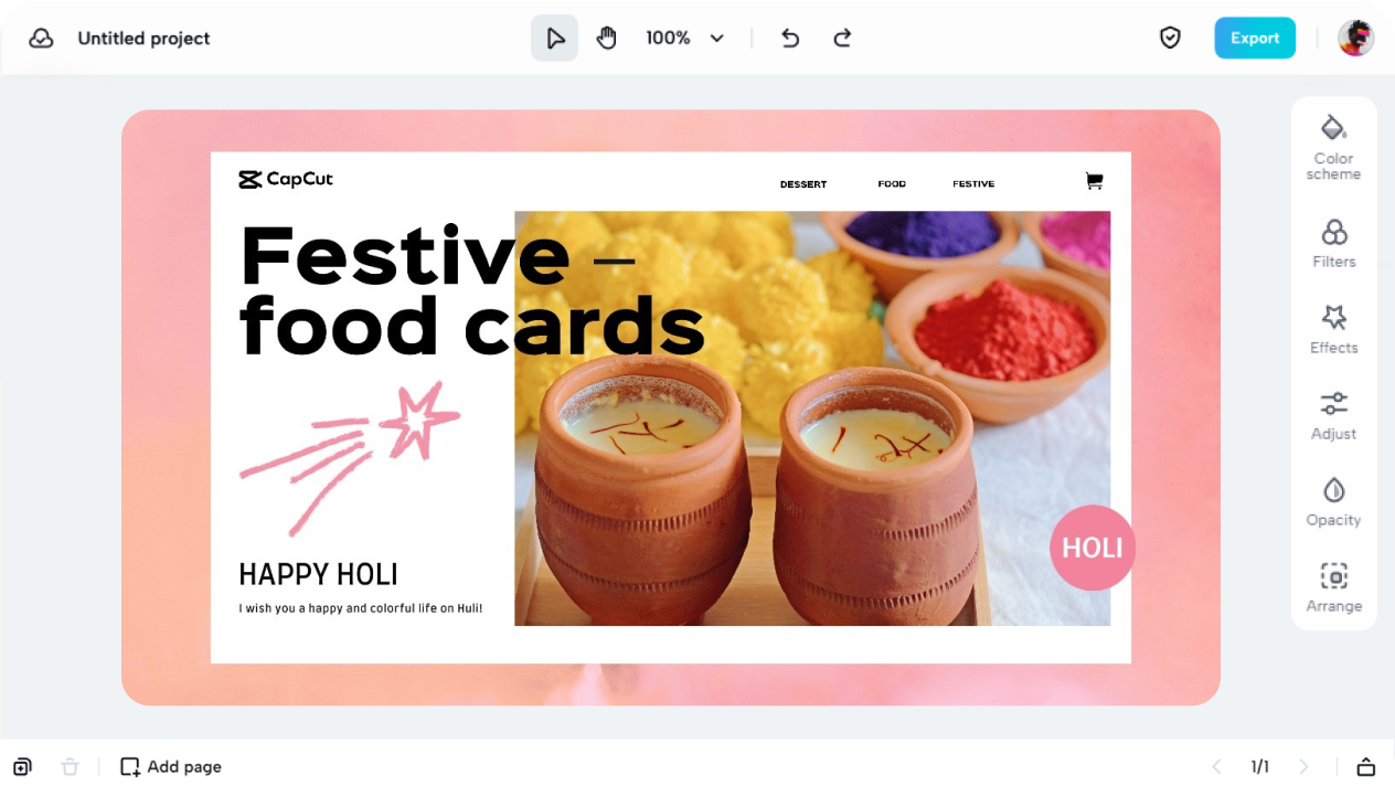 Create festive food cards